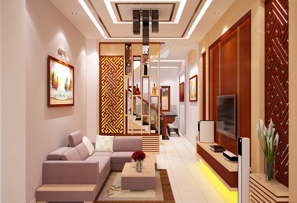 vach ngan phong khach